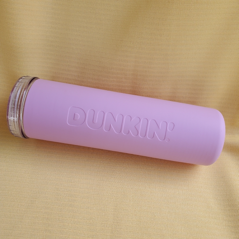 Dunkin Donuts 27oz Pink Silicone Sipper Cup